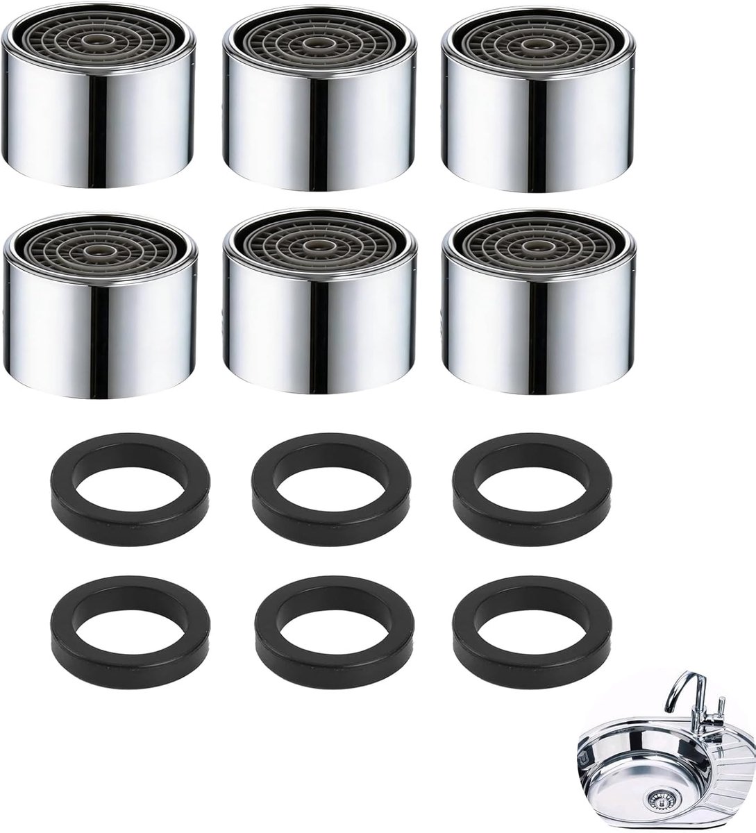 Perlator voor kranen M22 - Messing waterbesparende straalregulator - Splashproof mengmondstuk - ShopVlot