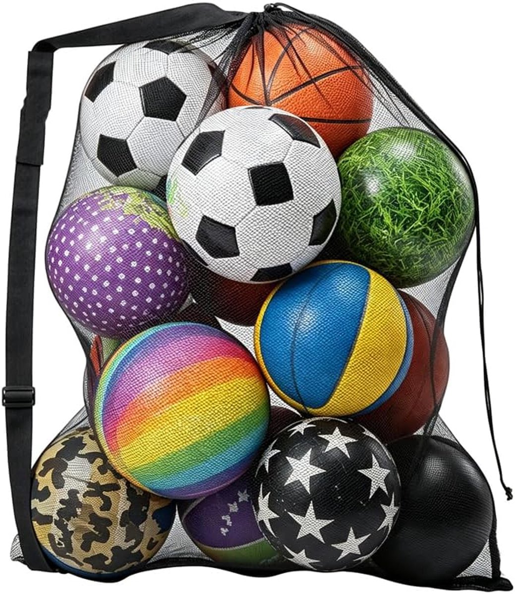 balnet extra groot - stevige netzak - voor 10 ballen - ideale opslag outdoor - ShopVlot