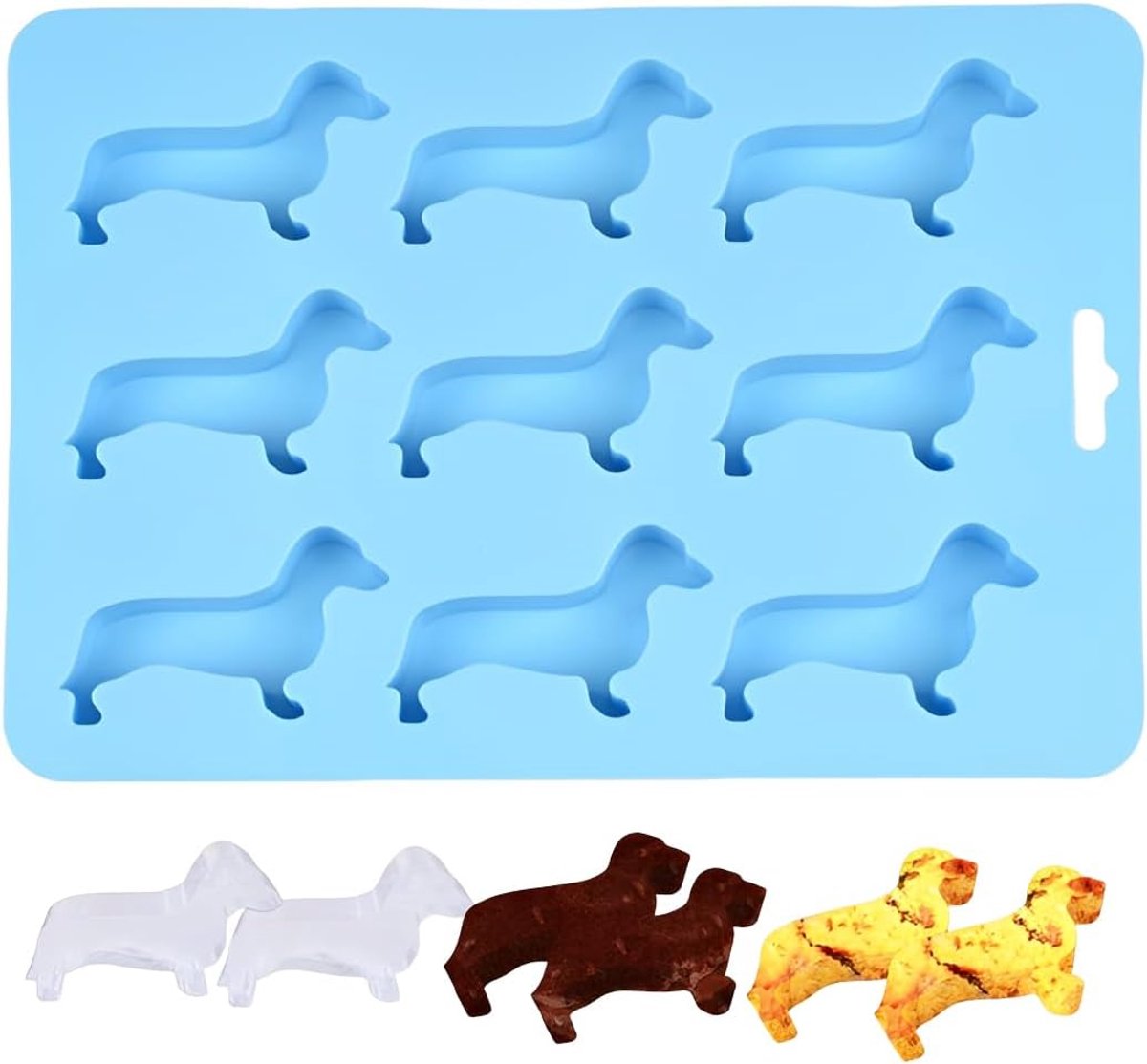 IJsblokjesvorm - Dachshund-vormpjes - Blauw - Perfect voor feestjes - ShopVlot