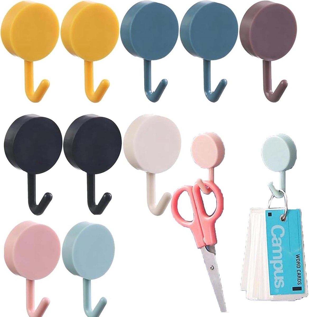 Adhesive haken set van 10 - kleine duurzame haken - zelfklevend - ideaal voor het ophangen van handdoeken - ShopVlot