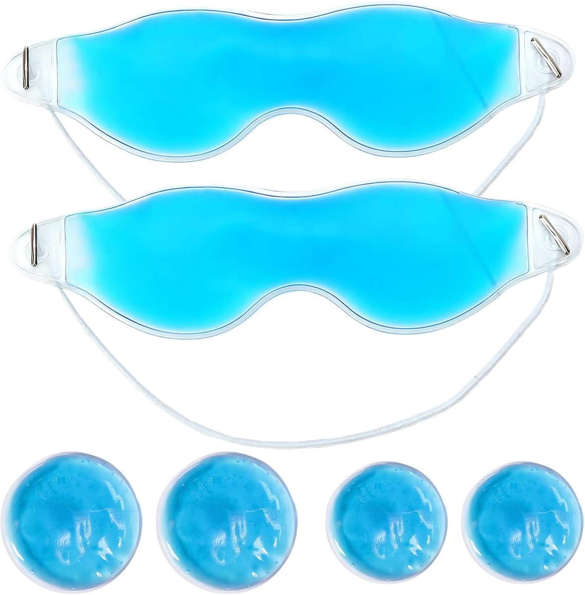 Koud oogmasker set van 6 - ronde gel, comfortabel en herbruikbaar - verlicht vermoeidheid en ondersteunt herstel - ShopVlot
