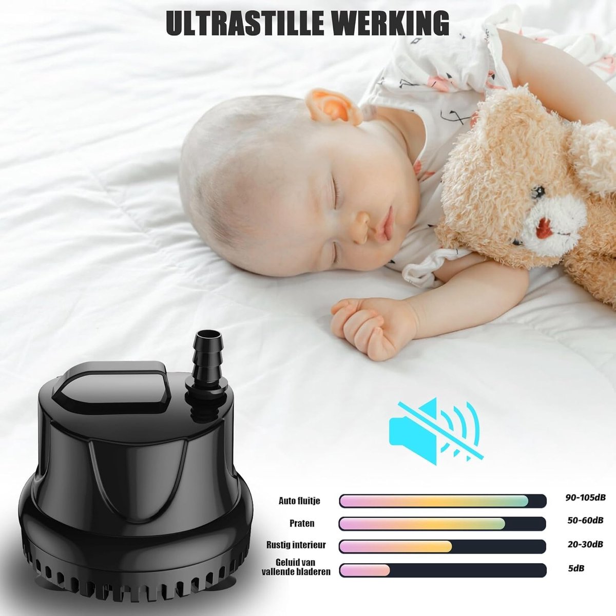 Vijverpomp 25W stille dompelpomp 1500 l/u voor fontein aquarium en tuin met regelbare waterstroom 1,8 m opvoerhoogte thumbnail 3