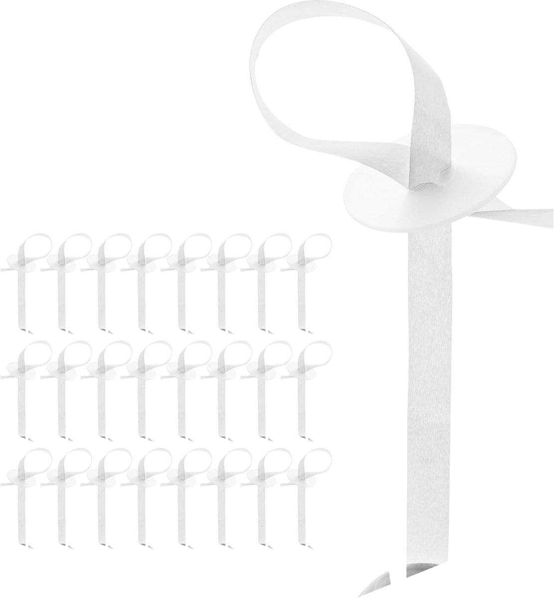 Ballon Klemmen met Band - 25 Stuks - Witte, 120 cm - Scheurvaste Poly Band - Ideaal voor Helium Ballonnen - ShopVlot