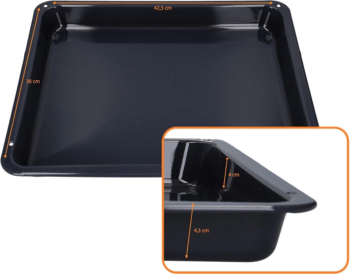 Bakplaat 42.5x36x4.2cm - geëmailleerd - hoge rand - perfect voor AEG ovens - ShopVlot