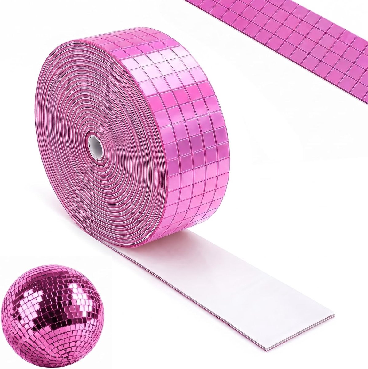 Mozaïektegels 5 x 5 mm - Zelfklevend spiegelglas - Roze - Perfect voor discobal decoratie - ShopVlot