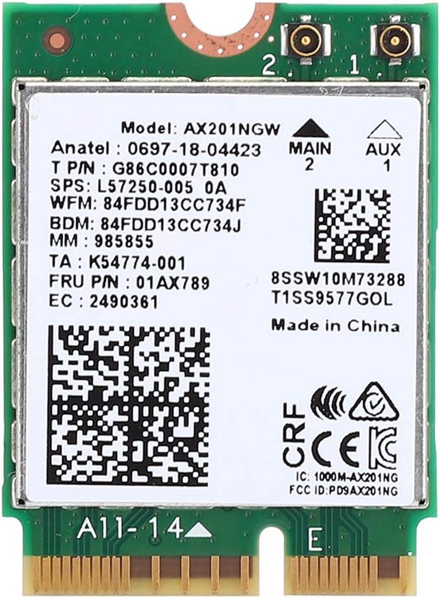 WiFi 6 Gigabit Draadloze Netwerkkaart M.2 CNVio2 Bluetooth 5.0 Dual-band