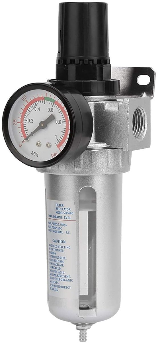 Luchtdrukregelaar 1/2" - Aluminium - Vochtfilter en regelaar - Beheers luchtstroom - ShopVlot