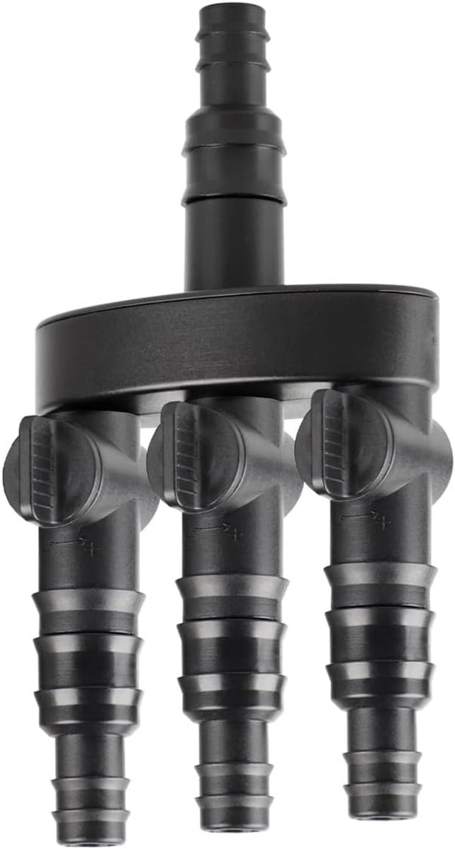 Waterverdeler 3-voudig - ABS - 1/2 inch en 3/4 inch - Beheers waterstroom voor fonteinen - ShopVlot