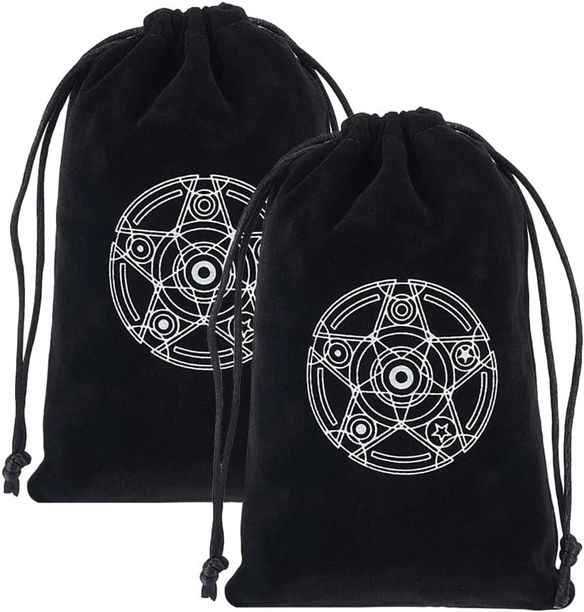 Tarot opbergtas 2 stuks - zwart fluweel - koord - ideaal voor reizen - ShopVlot