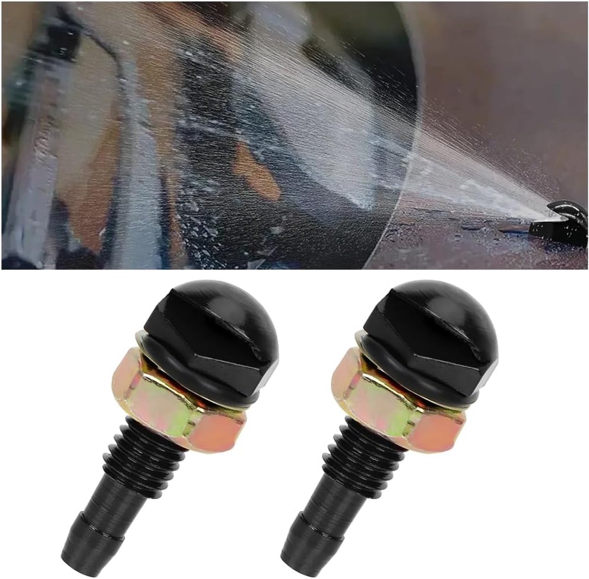 Ruitensproeier nozzle set - aluminium - universeel - vervangingskit voor autoruiten - ShopVlot