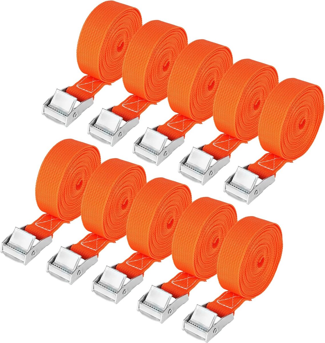 Lashing straps 25 mm x 4 m - oranje - met clip - voor veilig transport - ShopVlot