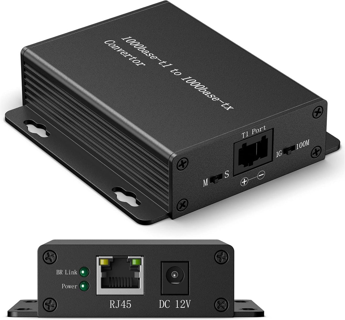 1000BASE-T1 to 1000BASE-TX Media Converter - 2-Wire Automotive Ethernet (BroadR-Reach) Converter - IEEE compliant - ShopVlot