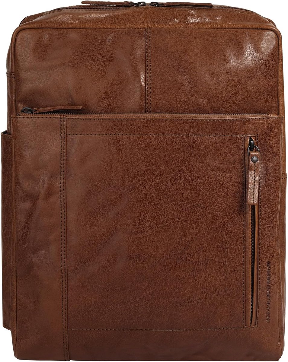Spikes & Sparrow 022190 Genuine Leather Backpack for Men and Women, Business Daypack with Laptop Compartment, Vintage - ShopVlot