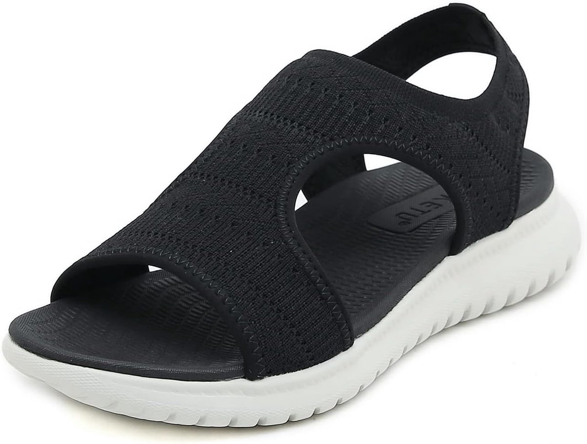 Women's Summer Outdoor Orthopaedic Sandals with Soft Footbed, Size 35-42, Black - ShopVlot
