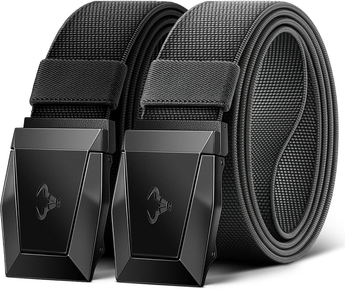 Tactical Belt 2 Pieces, KEMISANT Belt Men Work Belt Military Hiking 38mm, Quick Release Metal Buckle - ShopVlot