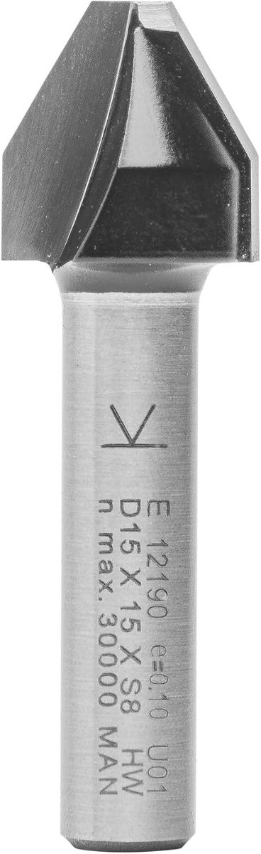 ENT 12190 Scripture Cutter, Carbide, Shank Through Gauge (C) 8 mm, Milling Cutter (A) 4.5 mm, W 15.1 mm, E 60°, D 32 - ShopVlot