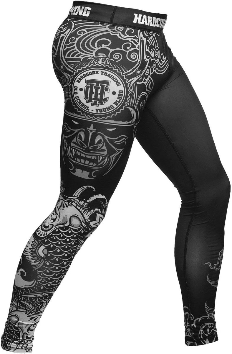 Hardcore Training Compression Pants Men Spats Leggings Base Layer No Gi Tights MMA BJJ Grappling Fitness Workout - ShopVlot