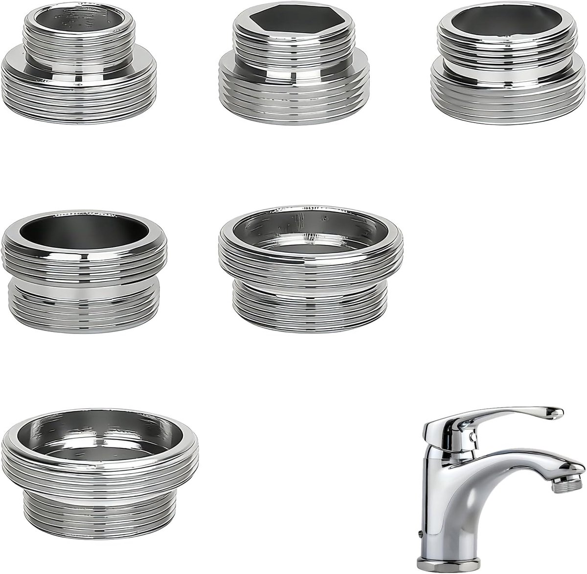 6 stuks kraanadapter M22, buitenschroefdraad, beluchter, kraan, adapter, geschikt voor het aansluiten van - ShopVlot