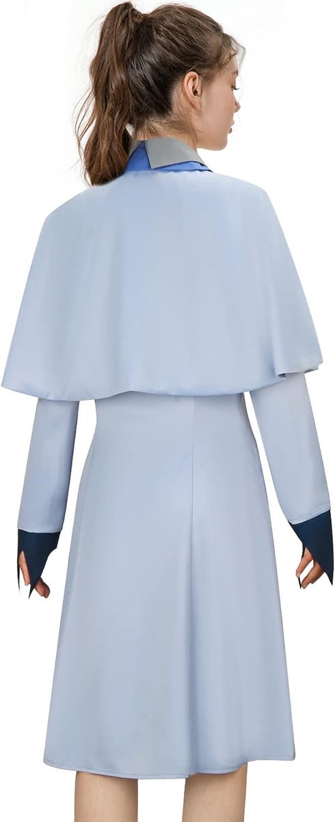 Fleur Delacour Costume Women's Light Blue Cape Dress Halloween Magic Cosplay Outfit - ShopVlot