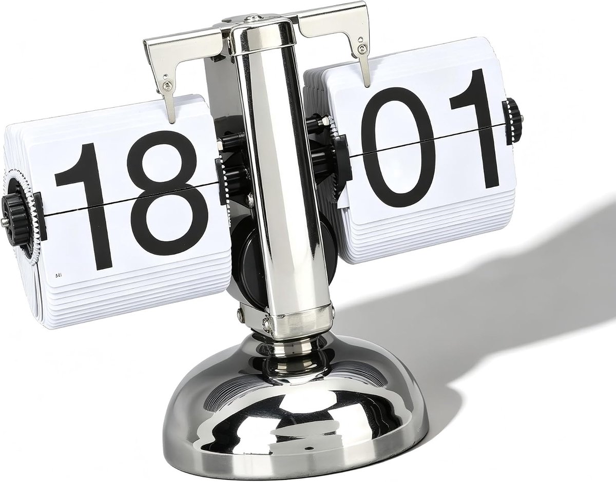 Bureauklok Vibratie Automatische Vibratie Klok Retro Vintage Design Bureauklok Tafelklok Roestvrij Staal Trilklok - ShopVlot