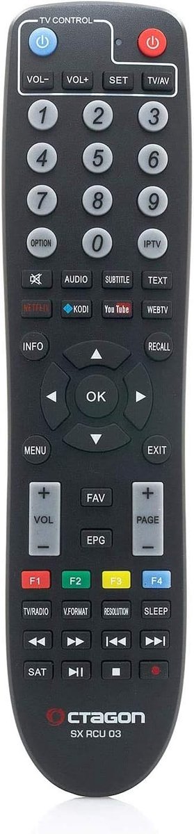 Octagon Remote Control for Octagon SX88, SX88, SX888 RCU 03, Black - ShopVlot