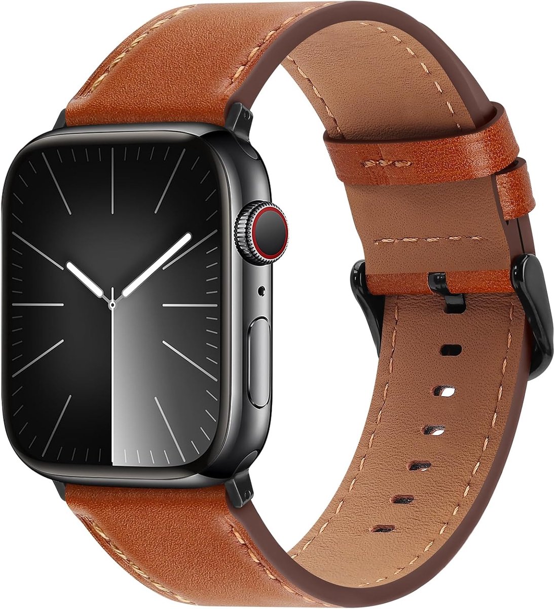 Bisikor Strap Compatible with Apple Watch 49 mm, 45 mm, 44 mm, 42 mm, 41 mm, 40 mm, 38 mm, Genuine Leather Replacement - ShopVlot