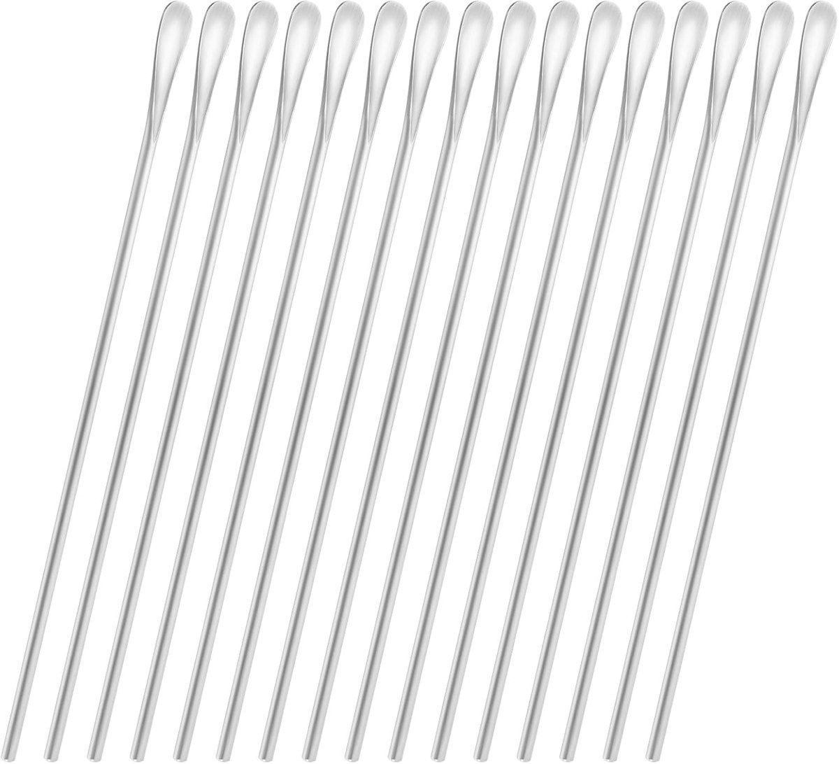 16Pcs 26cm Long Handle Stainless Steel Coffee Stirrer Spoon Reusable,Cocktail Stirrer Spoon,Iced Tea Stirrer - ShopVlot