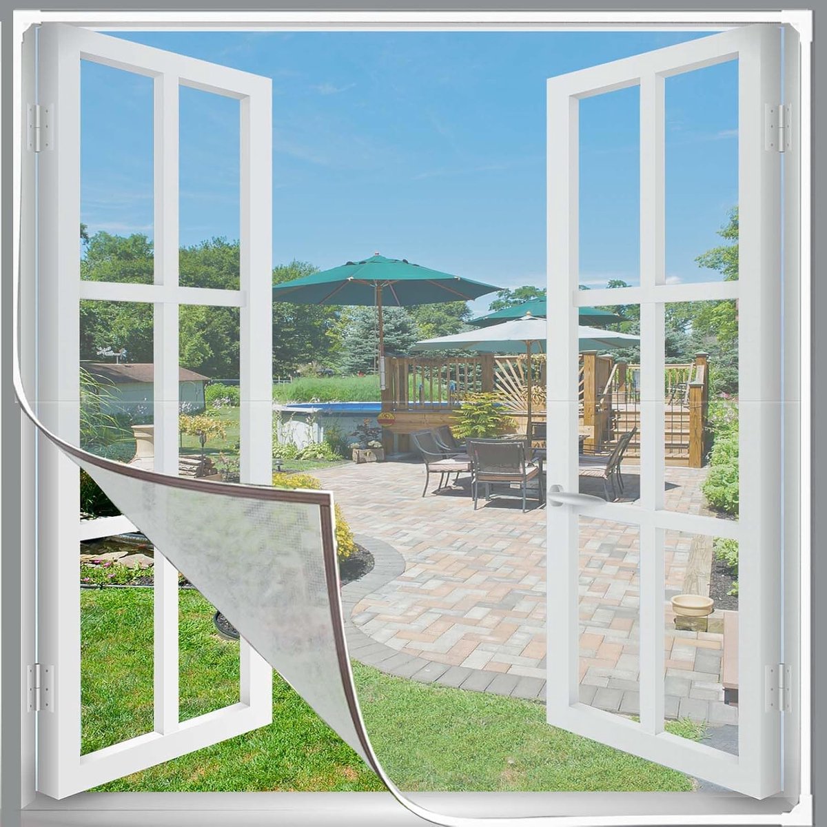 Mosquitoes 100x130cm DIY Magnetic Insect Screen White Frame Grey Mesh - ShopVlot