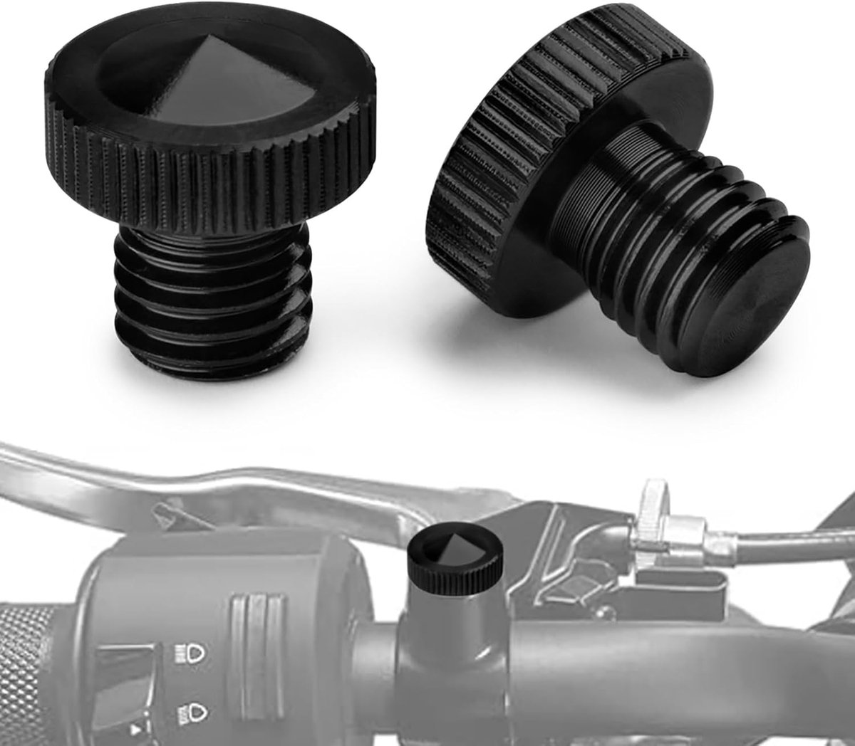 Pair M10 x 1.25mm Motorcycle Mirror Hole Stop Accessories for MT07 FZ07 MT09 FZ09 MT10 MT25 MT125 MT15 MT01 MT03 - ShopVlot