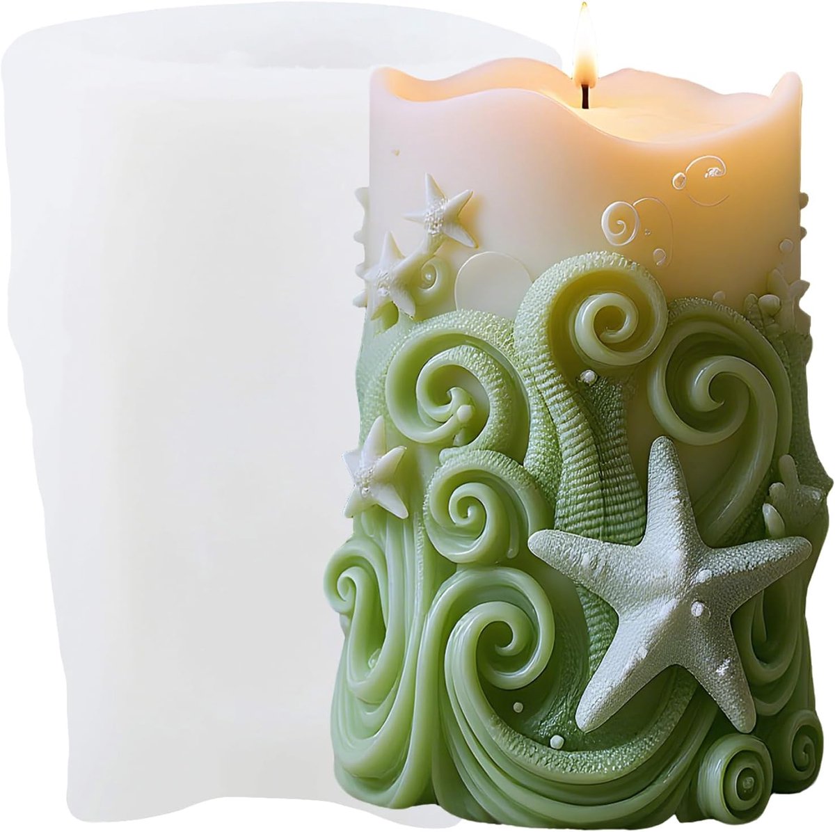 XIAOSHUI Starfish Pillar Candle Mould, Highly Resin Casting Mould Silicone Mould for Aromatherapy Making Candles - ShopVlot
