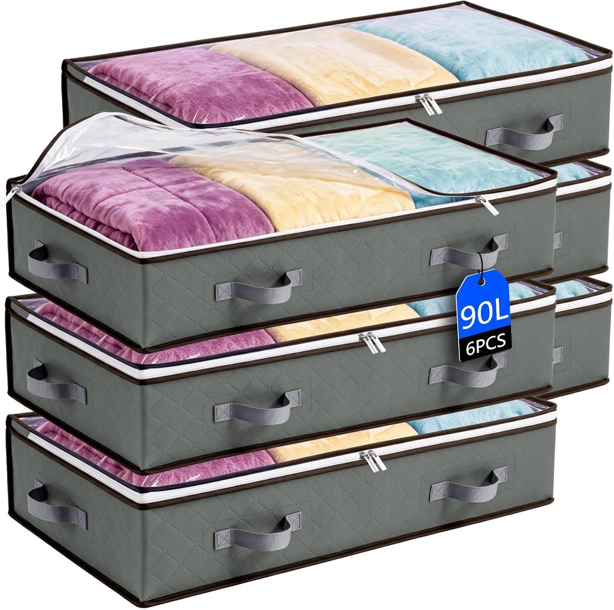 6 Pack 90L Onder Bed Opslag - ShopVlot