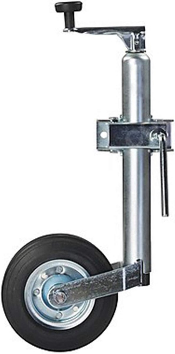 Hanger support wheel with steel rim and clamp holder 650 kg load capacity with crank, trailer support foot transport - ShopVlot