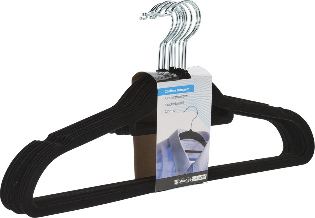 Clothes Hangers for Clothing, Black, Pack of 10, 360° Rotating Hook, PP Plastic with Non-Slip Felt for Wardrobe and - ShopVlot