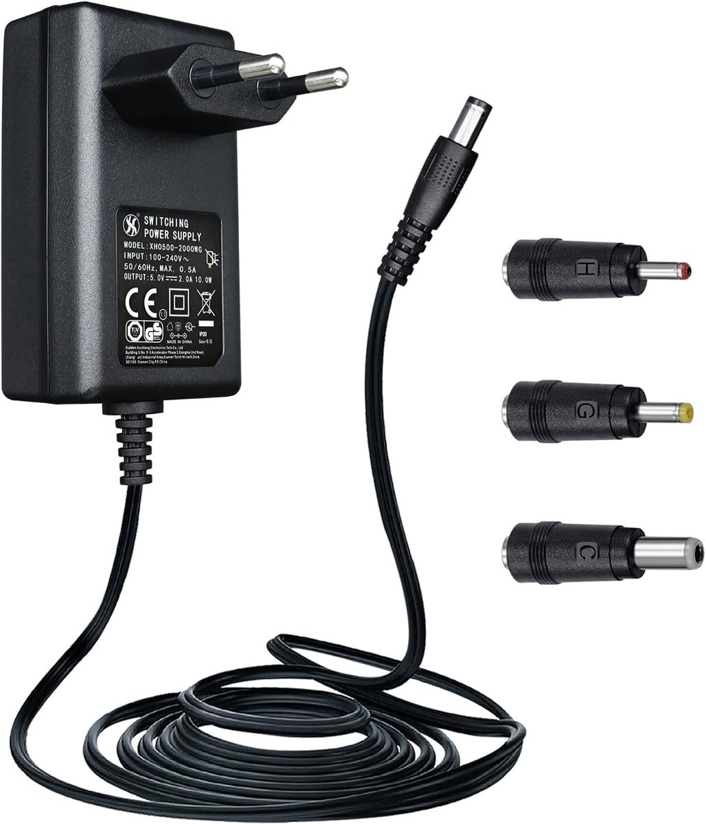 5V 2A 1.8m Power Adapter, AC to 5V DC 2000mA 10W Wall Charger with 3 Peaks for USB Hub Tablets, Baby Monitor, TV Box - ShopVlot