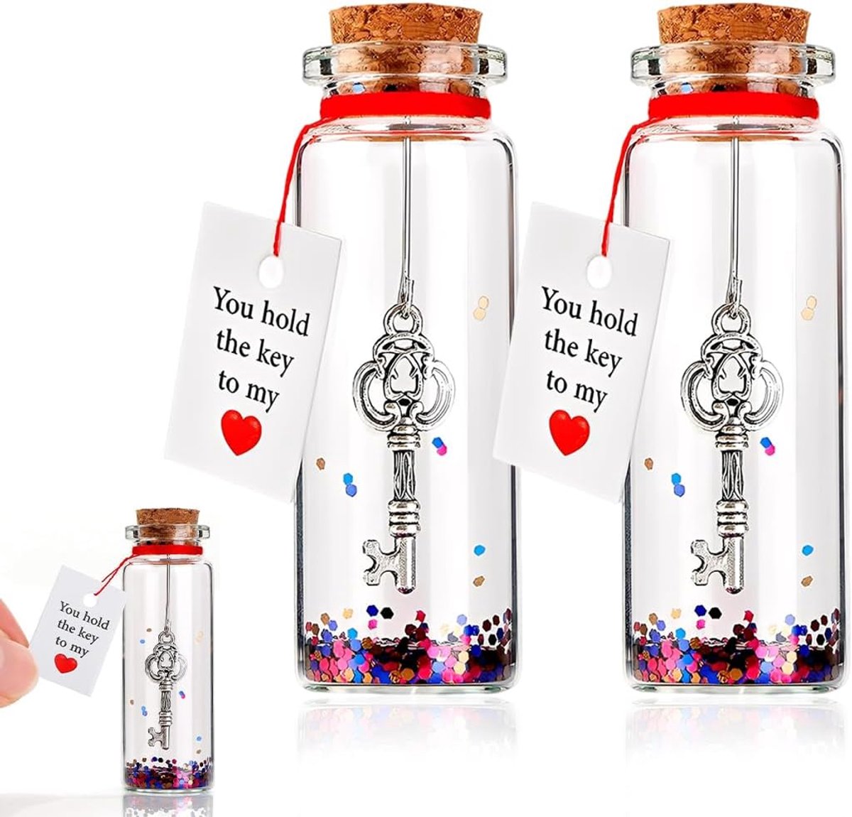 2 stuks wensflessen, jubileumcadeau voor hem, Valentijnsdagcadeau voor hem, capsuleletters voor vriend vriendin - ShopVlot