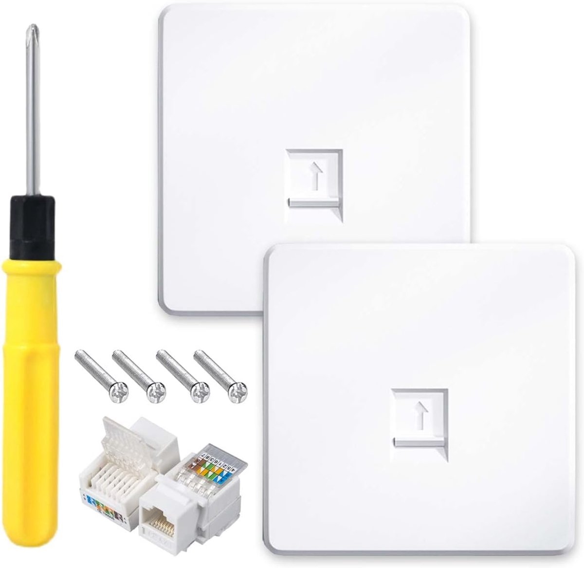 CAT5e Ethernet Wall Socket RJ45 Socket Single Port Front Panel Ethernet Single RJ45 Single Data Socket, Quick - ShopVlot