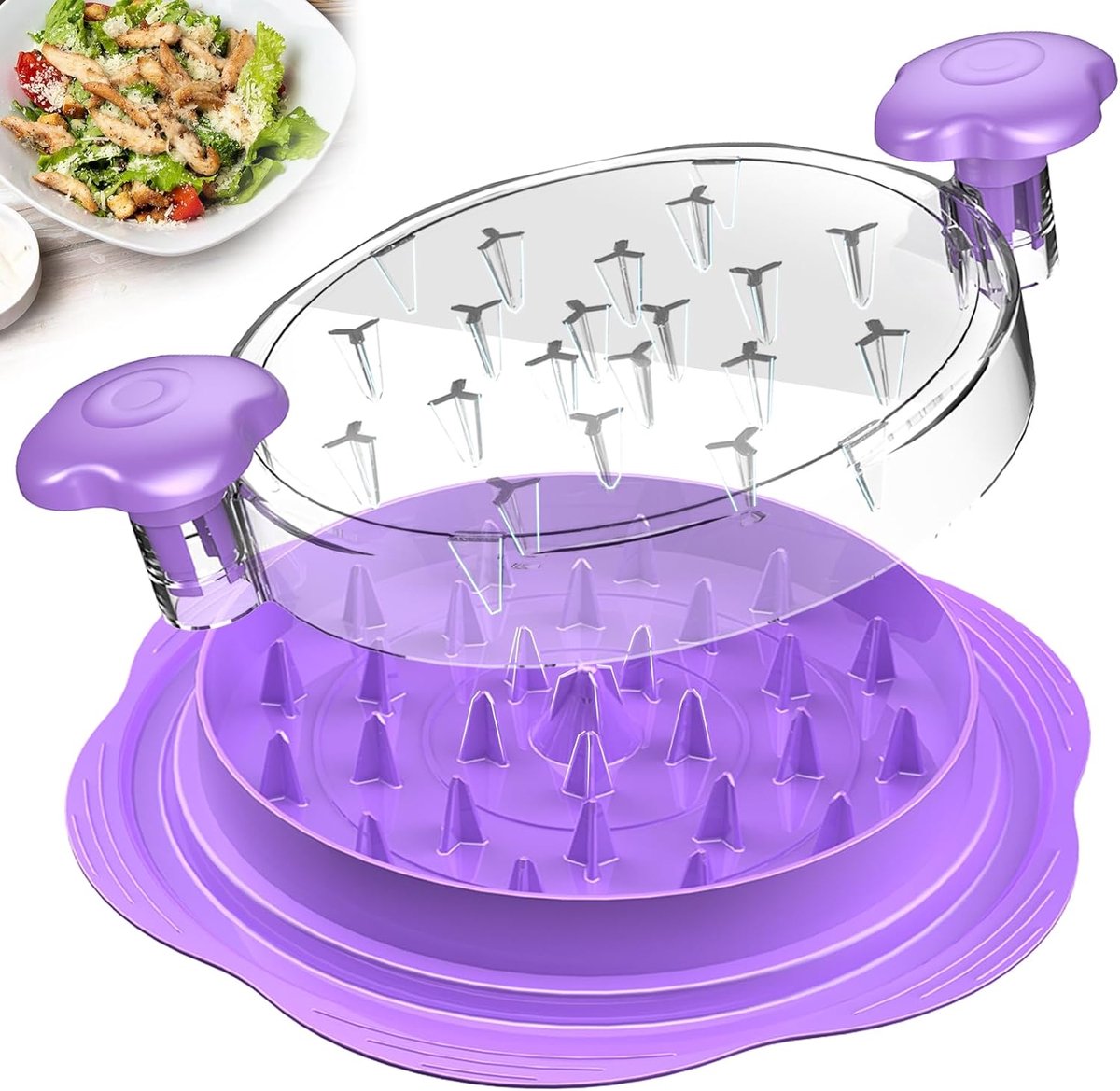 SURETIVIAN Chicken Chipper Large Chicken Breast Shredder Tool Twist with Brush & Fork; Visible Meat Chipper Machine - ShopVlot