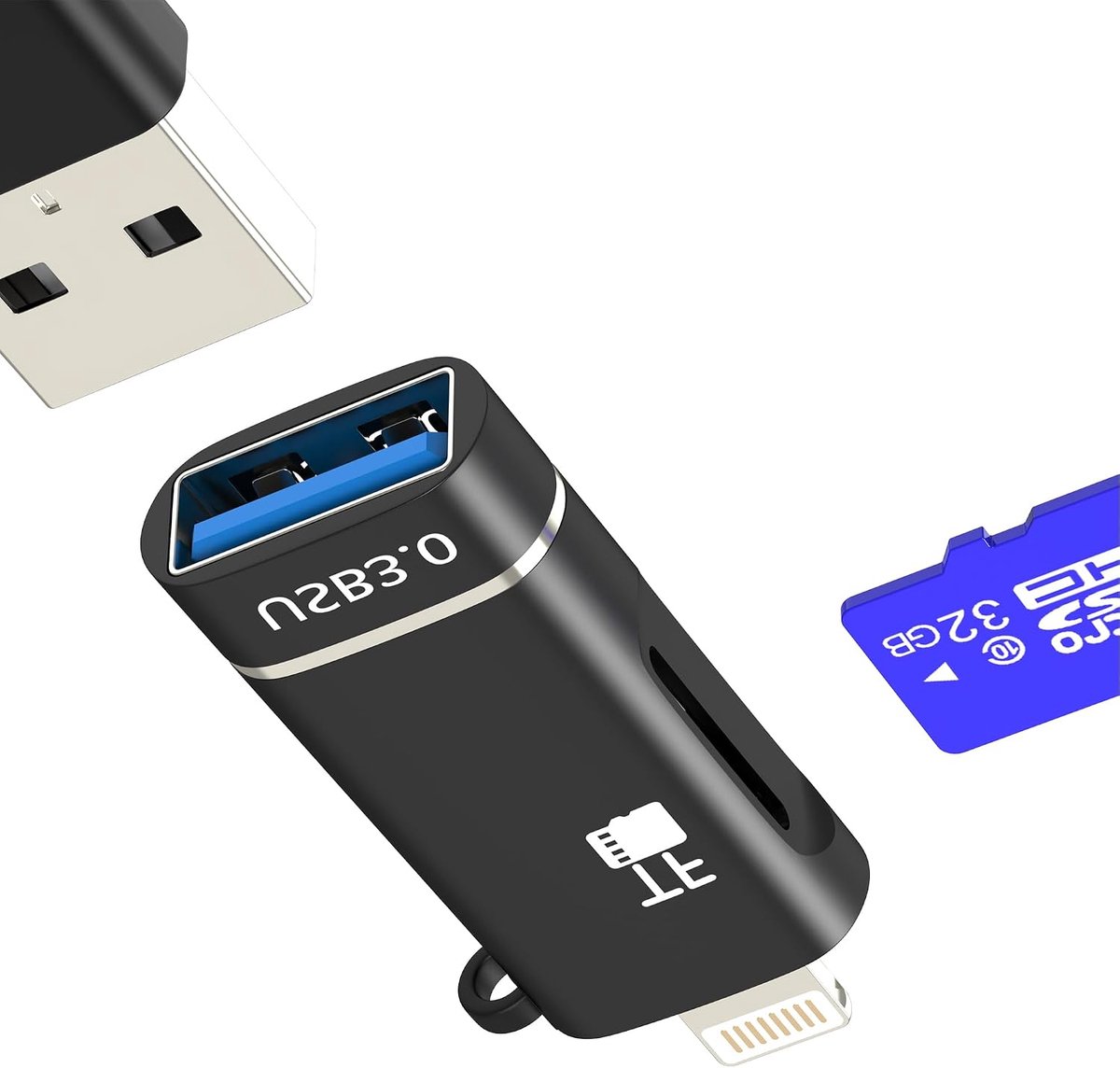 Lightning-naar-USB-adapter, micro-SD-kaartlezer voor iPhone 14 13 Pro Max geheugenkaartlezer voor Apple jack voor iPad - ShopVlot