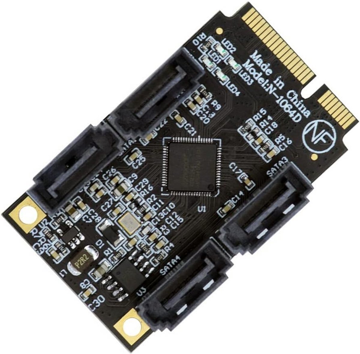 xiwai Mini PCI Express PCI-E to SATA 3.0 Extension Card, 4 Port Adapter Converter 6Gbps Hard Drive for SSD - ShopVlot