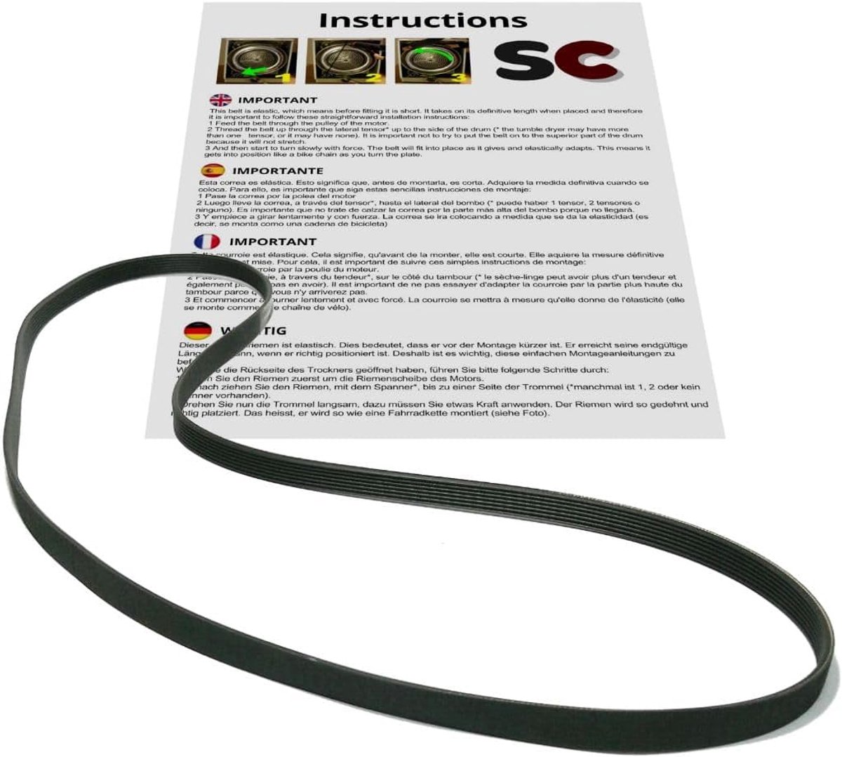 Washing Machine Belts Compatible (5EPJ 1276 / EPJ 1276 / 5PJE 1276/1276 PJE/EL 1276 J4 / 4PJE 1276/1276 J4 MAEL) - ShopVlot