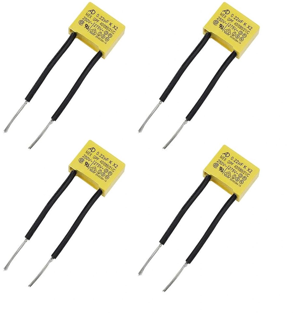 4Pcs X2 Safety Capacitor 0.22µF 275V LED Flicker - Safety capacitors X2 0.22µF 275V for LED lighting reduce flickering - ShopVlot