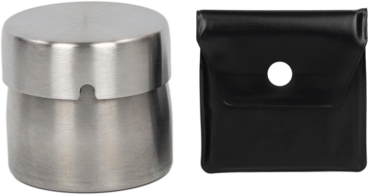 Ashtray with lid, inside and outside, wind ashtray made of brushed stainless steel, perfect for cigarette residues and - ShopVlot