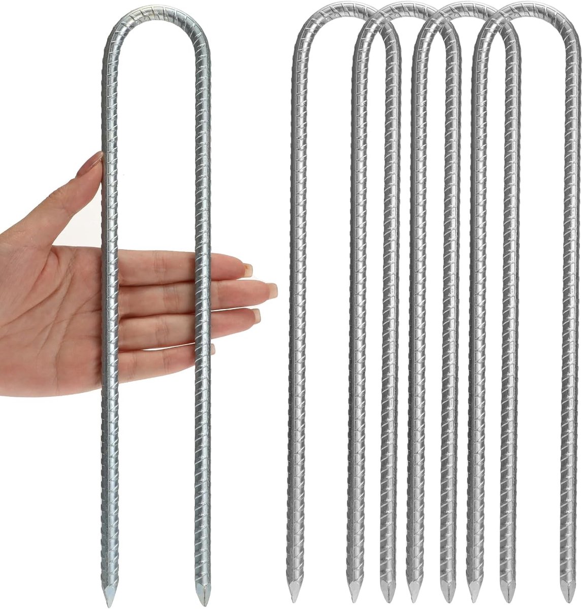Set van 4 grondstaken ankers, zware tenthagels, haringen, metaal, staal, tuinnietjes, landschap, wapening, tuinieren - ShopVlot