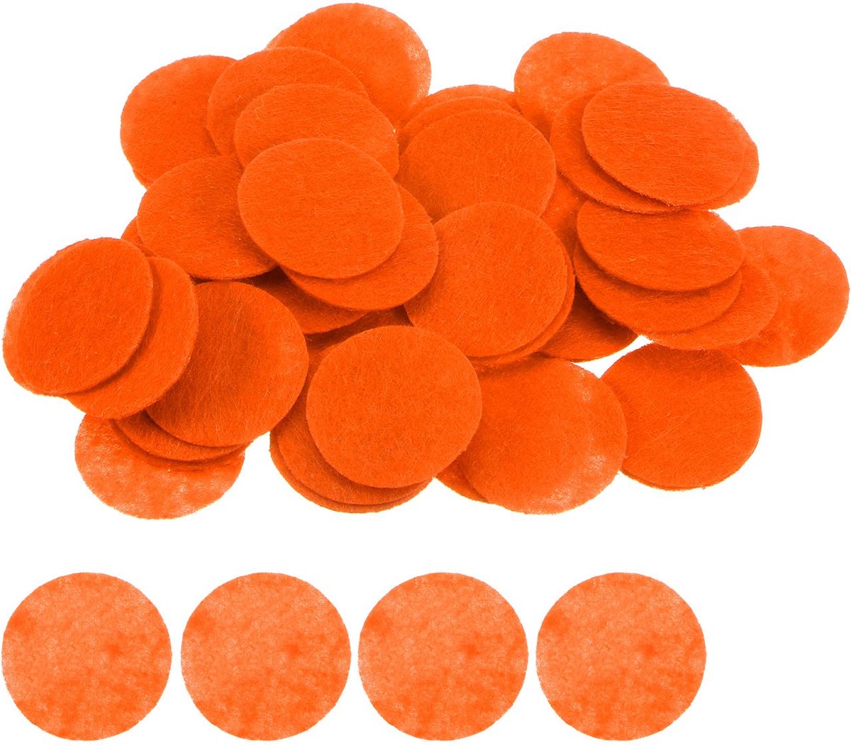 Set van 100 Ronde Vilten Meubelpads - 25 mm (1 Inch) Zelfklevende Vilt Cirkels - Oranje Beschermkussentjes voor Meubels, Stoelen, Tafels en Handwerk - Kraswerende Antislip Viltbescherming