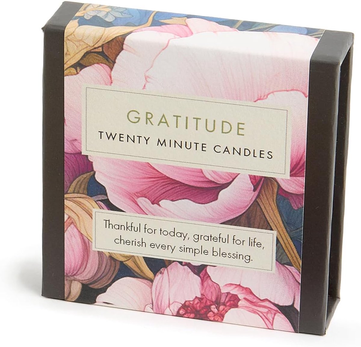 Signature Collection - Gratitude (Floral) 12 Pieces Twenty Minute Candles with Ceramic Holder - ShopVlot