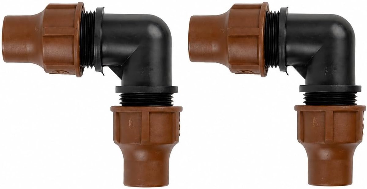 2 stuks lock quick boog 90° hoekverbinder 16 mm x 16 mm, klemconnector voor PE-buis - snelkoppeling - ShopVlot