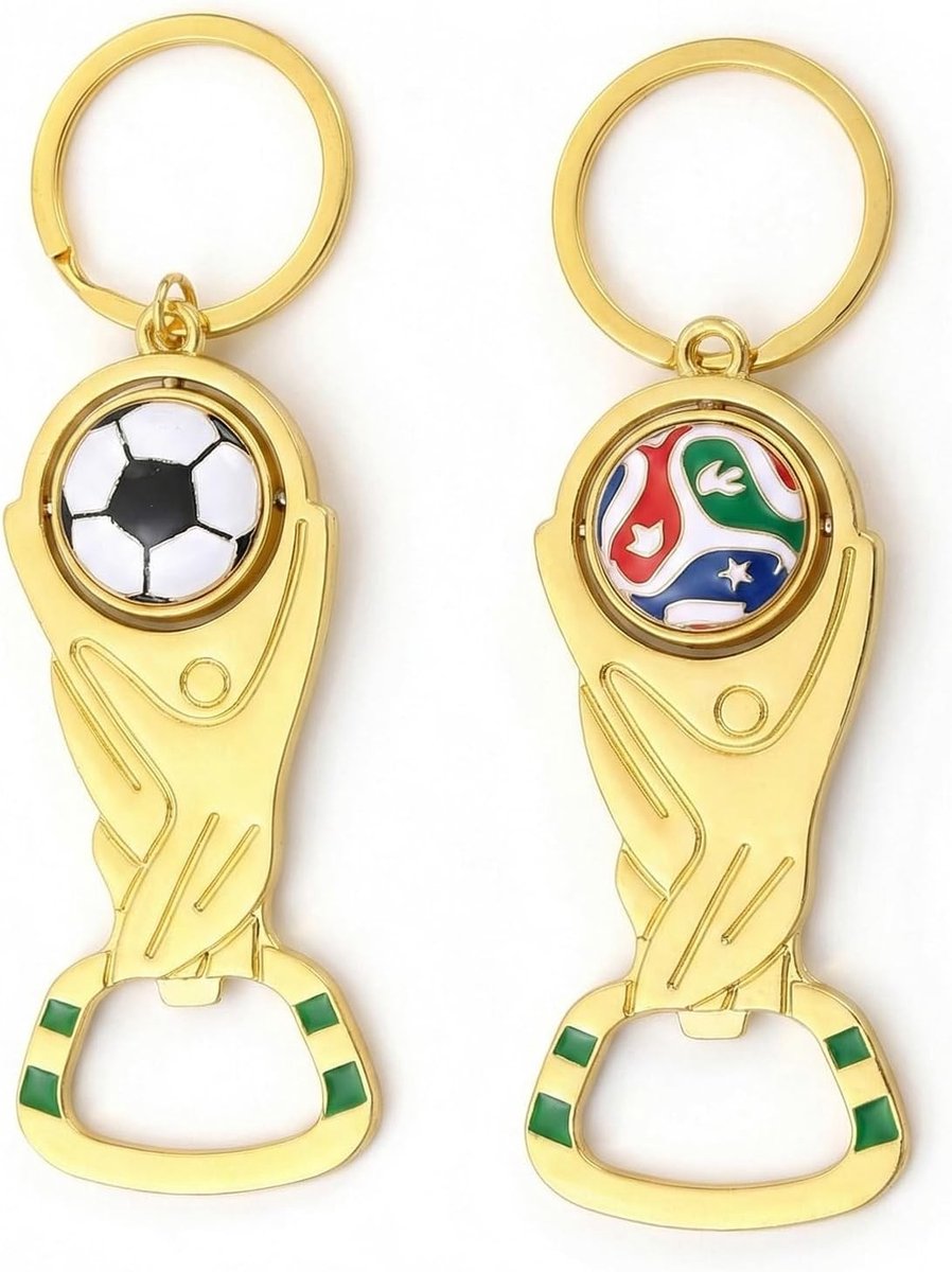 Set van 2 RVS Flesopeners in Voetbalvorm - Handige Accessoires voor Bar, Feest en Keuken