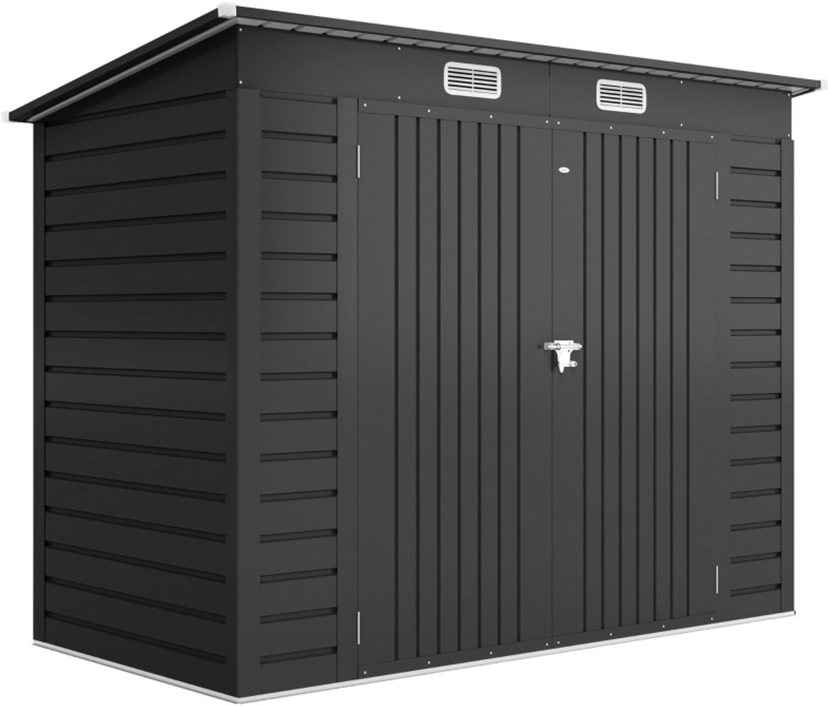 Zubaliya Gereedschapsschuur van staal – dubbele deuren – 249 x 121 x 183 cm – Grijs