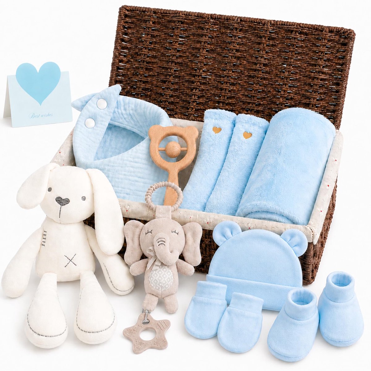 Cadeau voor pasgeborenen 10-delig - blauw - voor jongens en meisjes - perfect voor babyshowers - ShopVlot