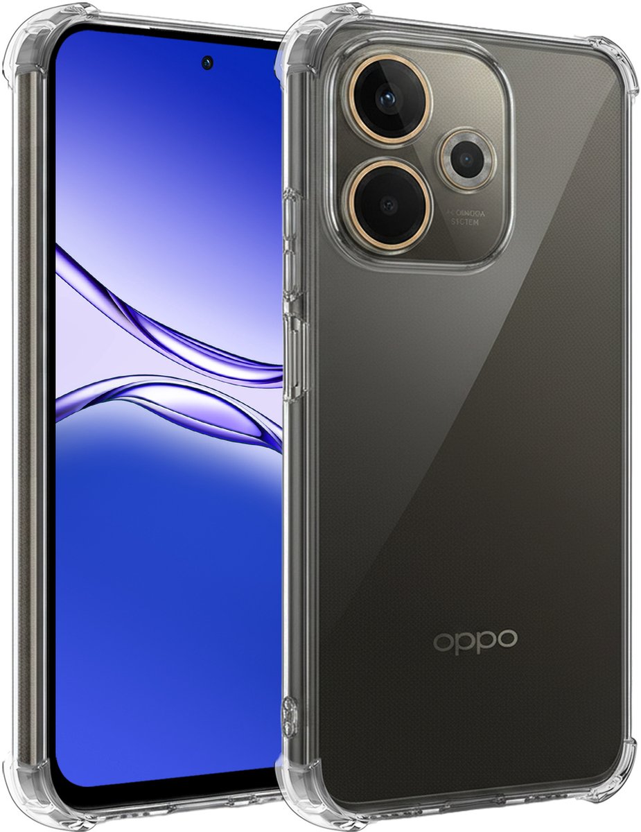 Hoesje - Geschikt voor OPPO A5 Pro - Sterk & Shockproof - Siliconen Shock Case - Hoes Cover - Telefoonhoes - Transparant